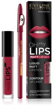 EVELINE OH! my Lips Liquid Matt Lipstick & Lip Liner, Red Passion